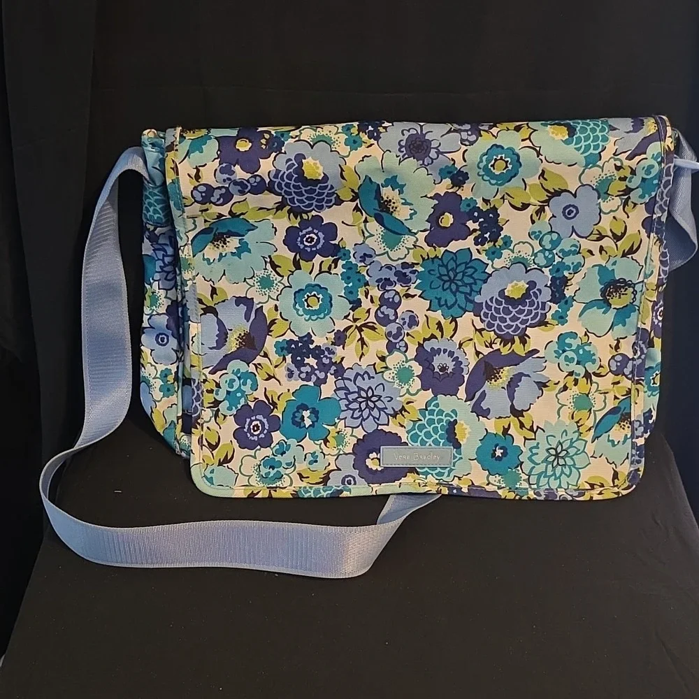 Vera Bradley‎ Blueberry Blooms Crossbody Messager Bag